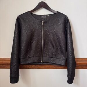 ASTR Black Textured, Cropped Zip-Front Jacket, size XS